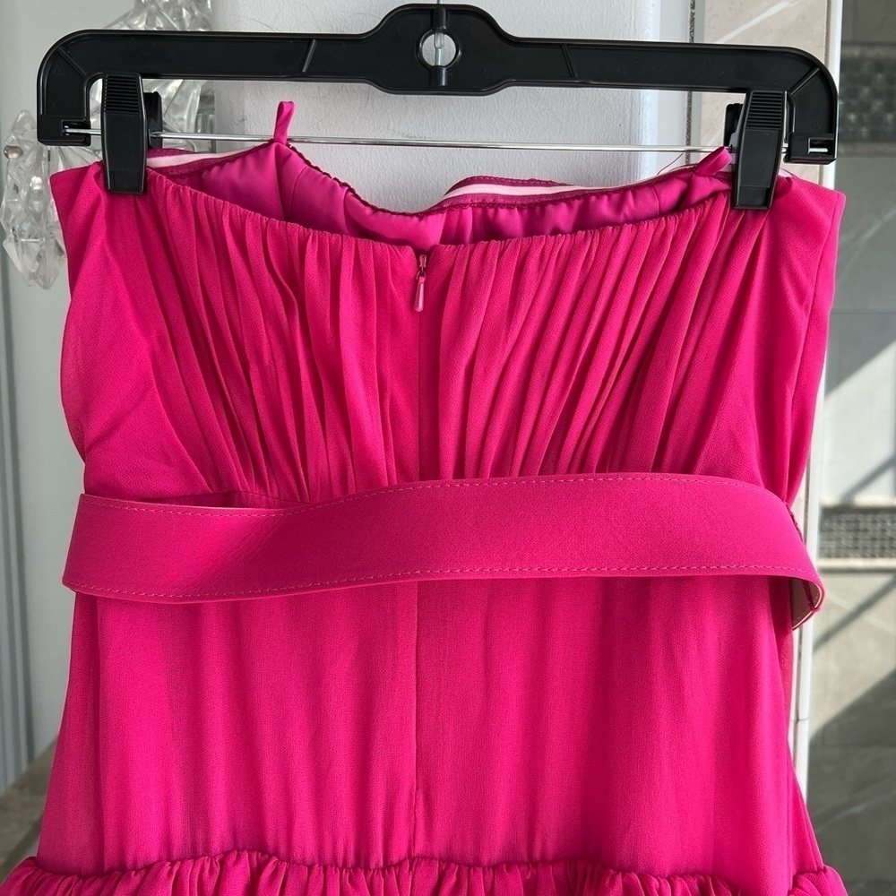 Badgley Mischka Strapless Tiered Ruffle Gown - Picture 13 of 13
